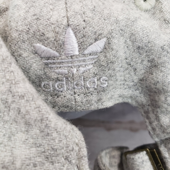Adidas Relaxed Wool Blend Strapback Hat Gray White Embroidered - Picture 6 of 12